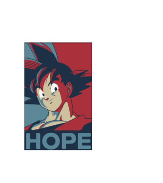 goku hope dragonball model alb pe tricou
