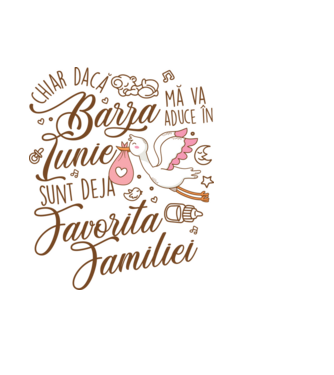 Favorita familiei IUNIE model albastru deschis pe tricou