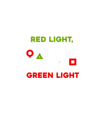red light green light model alb pe tricou