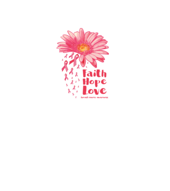 Gerbera faith hope love model alb pe tricou