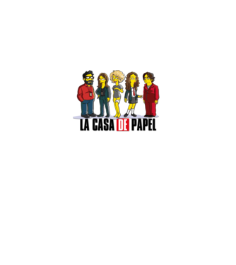 la casa de papel simpson model alb pe tricou
