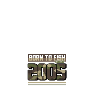 Born to fish since 2005 model alb pe tricou