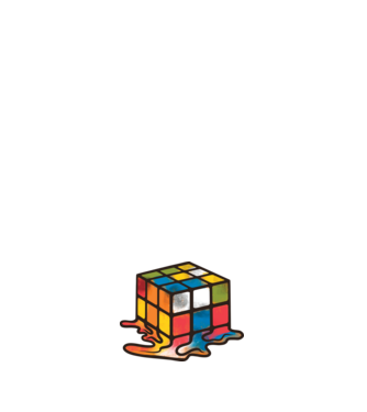 Melted Rubik model negru pe tricou