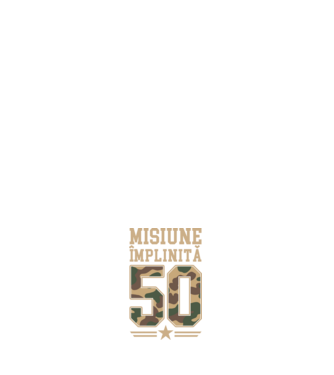 Misiune împlinită 50 model alb pe tricou