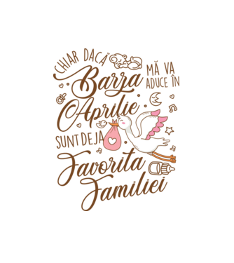 Favorita familiei APRILIE model alb pe tricou
