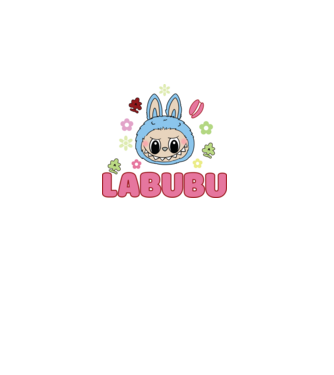 Labubu model negru pe tricou