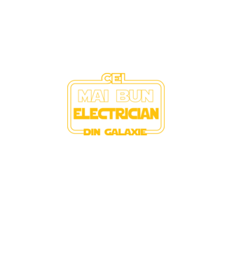 Cel mai bun electrician din galaxie model negru pe tricou