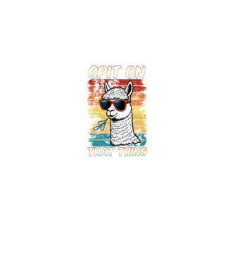 Spit on that thing llama rainbow Hawk Tuah model negru pe tricou