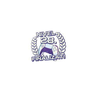 Nivel 28 finalizat! model negru pe tricou