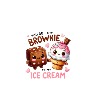 Brownie to my Ice Cream model alb pe tricou