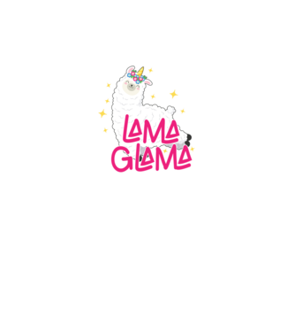 Lama glama model negru pe tricou