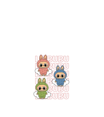 LABUBU model alb pe tricou