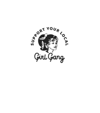 Support your local girl gang pe fond alb -01 model alb pe tricou