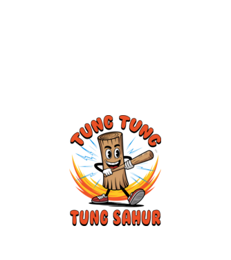 Tung Tung Tung Sahur drăguț model negru pe tricou