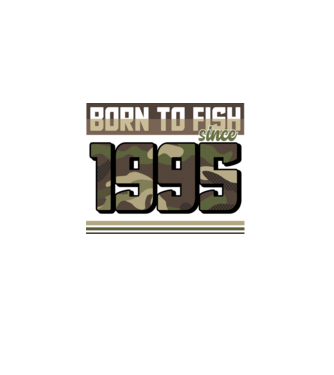 Born to fish since 1995 model negru pe tricou