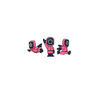 cute squid game toys model alb pe tricou