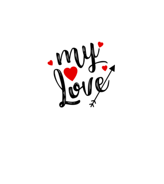 My love model alb pe tricou