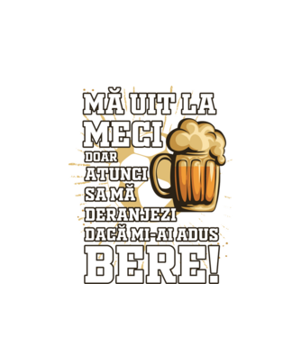 Mă uit la meci model alb pe tricou