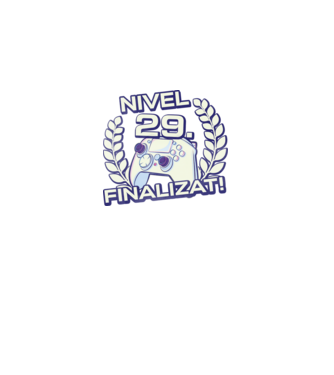 Nivel 29 finalizat! model negru pe tricou