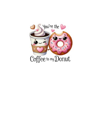 Coffee to my Donut model alb pe tricou