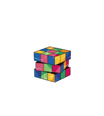 Rubik cube what part model alb pe tricou