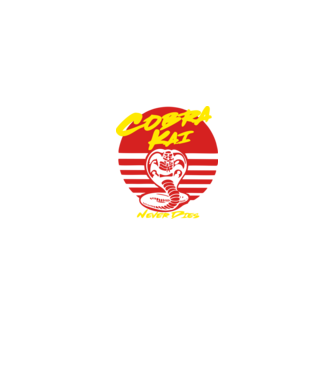 cobra kai sunset logo model negru pe tricou
