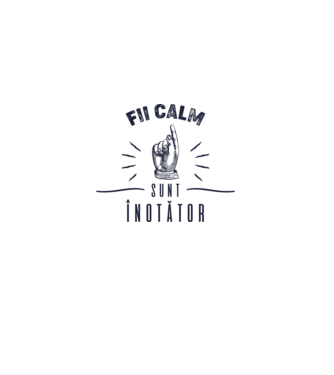 Fii calm, sunt ÎNOTĂTOR model alb pe tricou