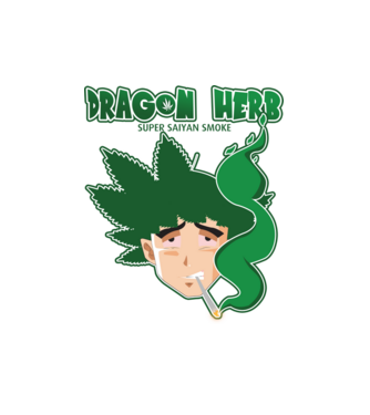 dragon herb smoke model alb pe tricou