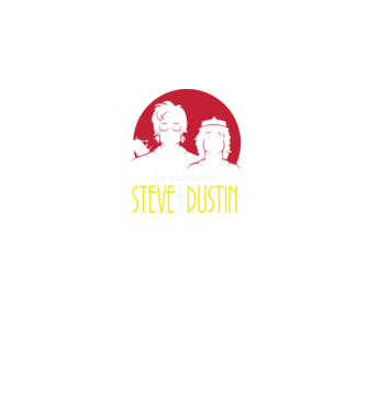 steve and dustin model negru pe tricou