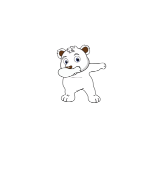 Urs polar DAB model gri pe tricou