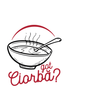 România Got ciorbă model alb pe tricou