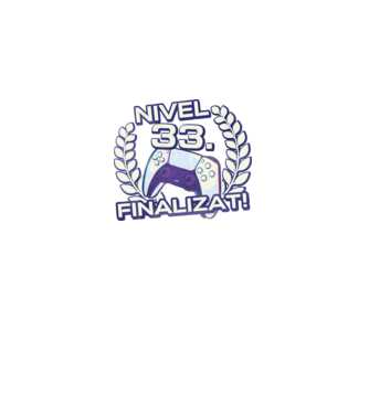 Nivel 33 finalizat! model negru pe tricou
