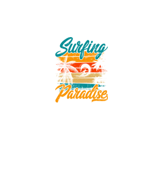 Surfing Paradise model negru pe tricou