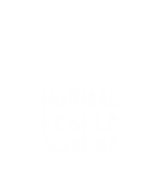 Normal people scare me model negru pe tricou