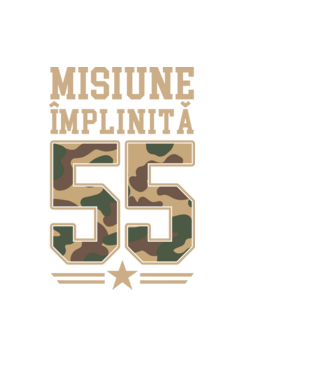 Misiune împlinită 55 model negru pe tricou