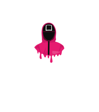 squid game square model negru pe tricou