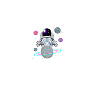 Astronaut planets model negru pe tricou