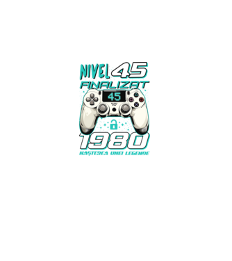 Nivel finalizat 45 1980 model negru pe tricou