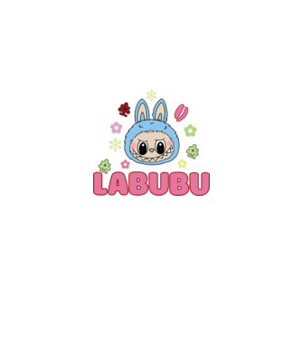 Labubu model negru pe tricou
