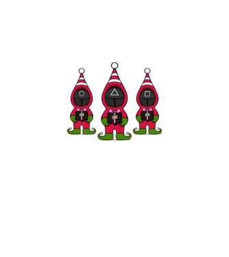 merry squid game model negru pe tricou