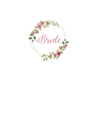 BRIDE pink floral model alb pe tricou