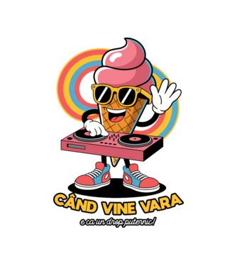 Când vine vara, e ca un drop puternic! model alb pe tricou