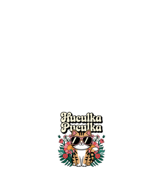 Huculka Puculka pisică 3 model alb pe tricou
