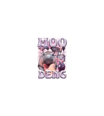 MOO DENG baby hippo model  pe tricou