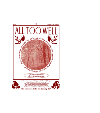 Taylor Swift All too well model alb pe tricou