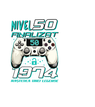Nivel finalizat 50 1975 model negru pe tricou