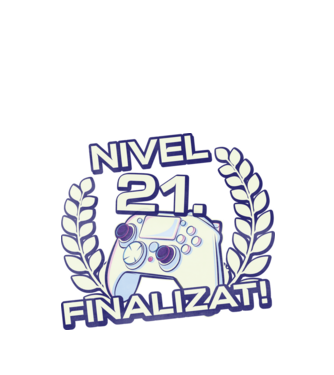 Nivel 21 finalizat! model negru pe tricou