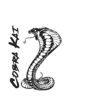 cobra kai black model alb pe tricou
