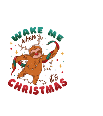 Christmas Sloth model albastru deschis pe tricou