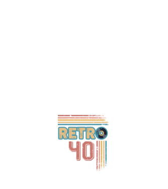 Retro 40 Birthday model alb pe tricou